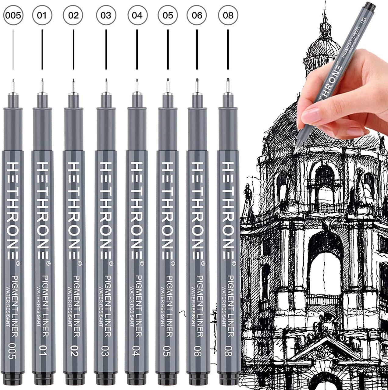 Micro-Pens 8 Size Drawing Ink Pens for Artists Sketching Writing